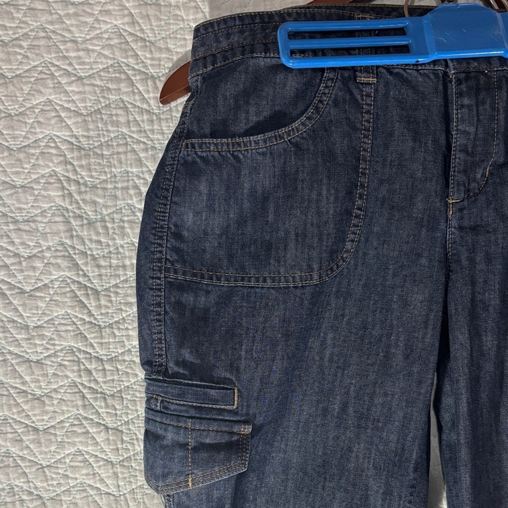 Tommy Hilfiger Indigo Wide Leg Jeans Cargo Pockets - Picture 3 of 11